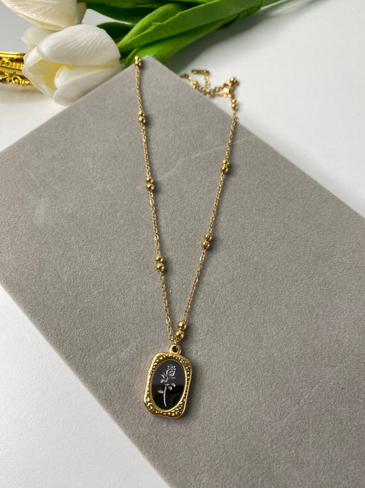 French rose necklace