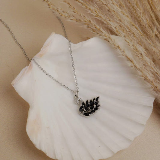 Mosses Goth Black crystal Necklace